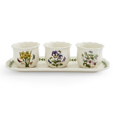 Botanic Garden Bouquet 4 Piece Herb Pot Set Botanic Garden Bouquet 4 Piece Herb Pot Set